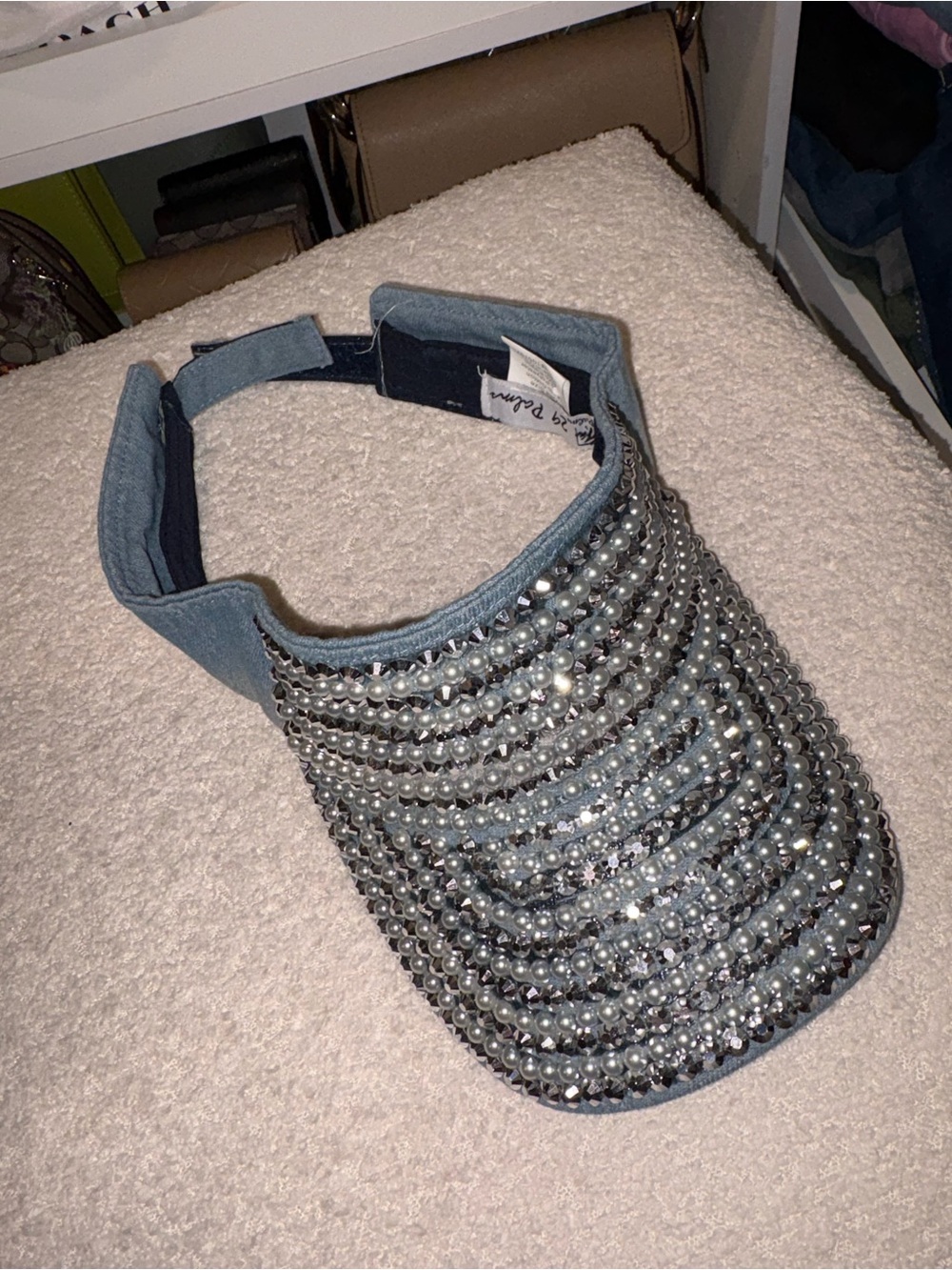 Source Unknown Light Blue Crystal-Embellished Visor
